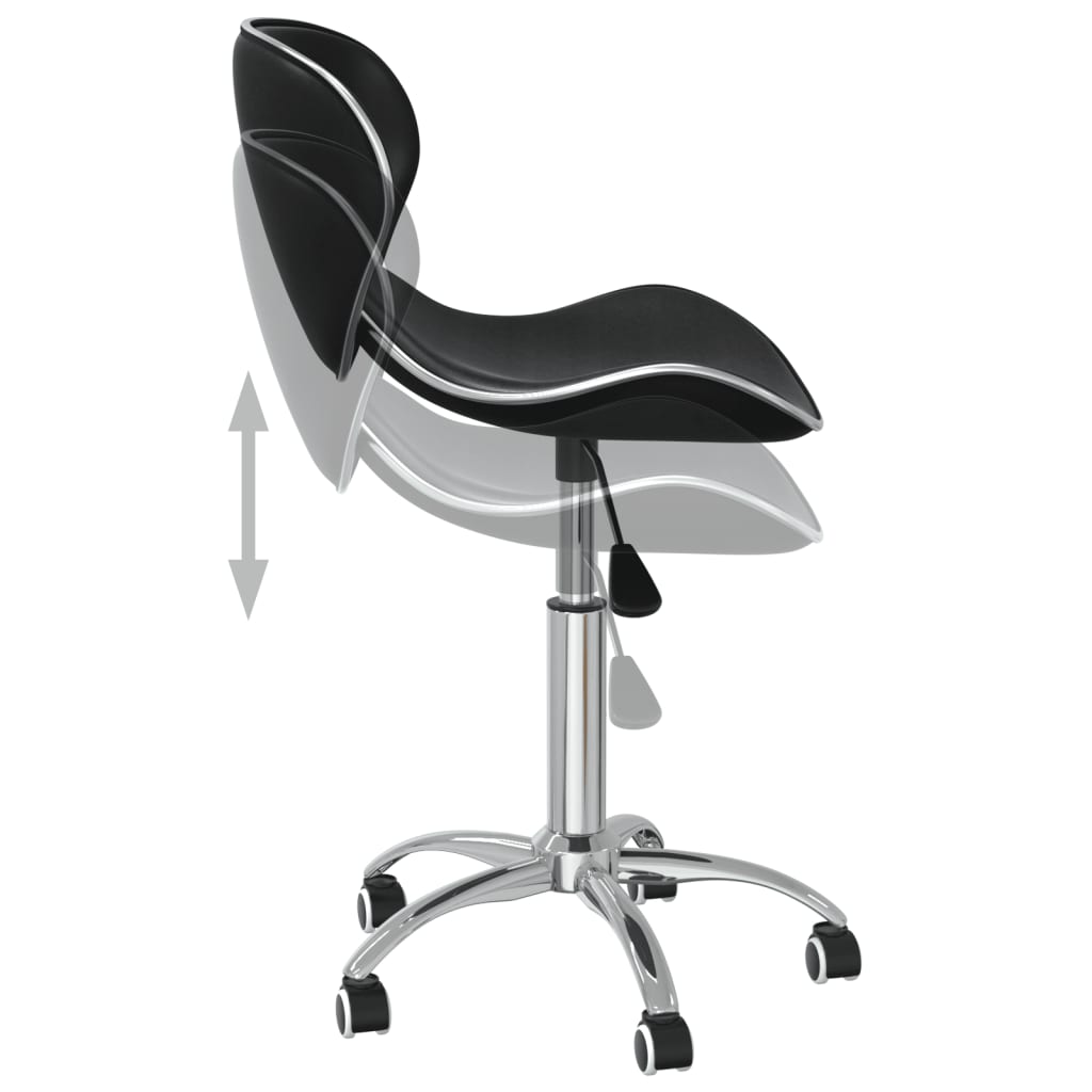 Καρέκλες Τραπεζαρίας Περιστρεφόμενες 2 τεμ. Μαύρες Συνθ. Δέρμα