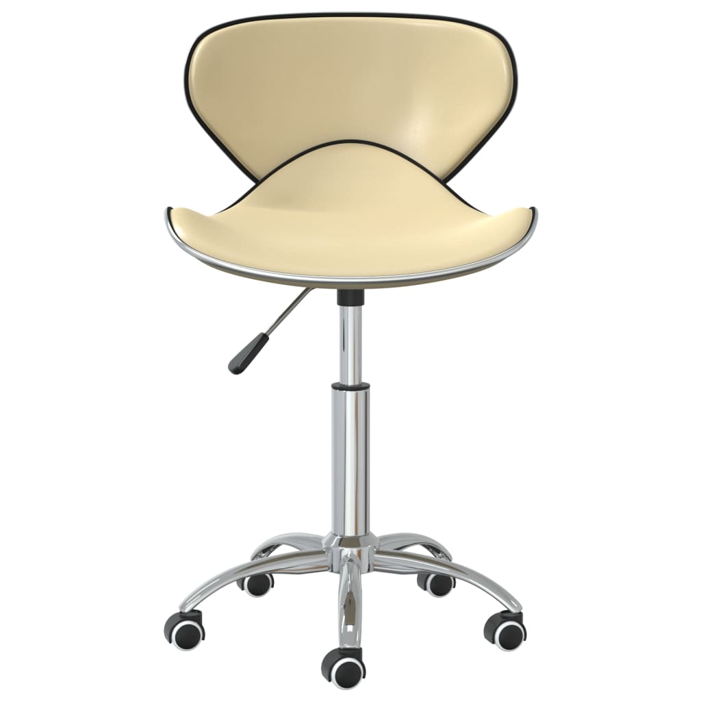 Καρέκλες Τραπεζαρίας Περιστρεφόμενες 2 τεμ. Κρεμ Δερματίνη