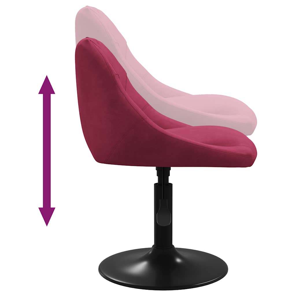 Καρέκλες Τραπεζαρίας Περιστρεφόμενες 2 τεμ. Μπορντό Βελούδινες