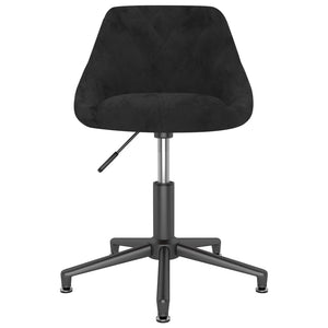 Καρέκλες Τραπεζαρίας Περιστρεφόμενες 2 τεμ. Μαύρες Βελούδινες