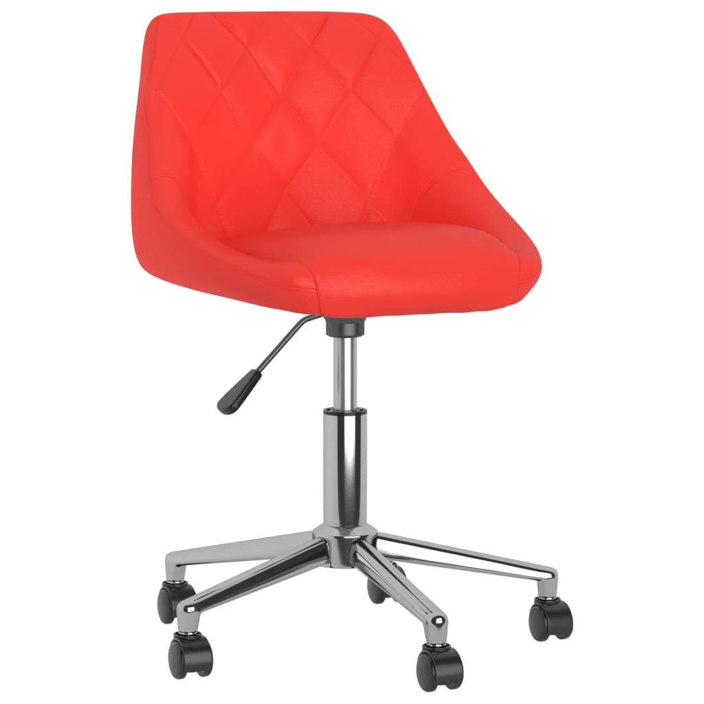 Καρέκλα Γραφείου Περιστρεφόμενη Κόκκινη από Συνθετικό Δέρμα