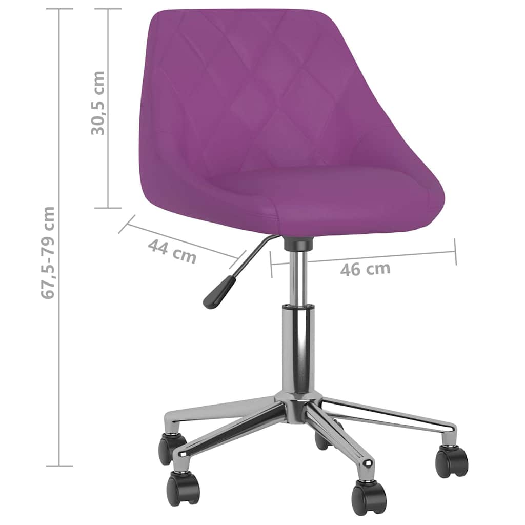 Καρέκλες Τραπεζαρίας Περιστρεφόμενες 2 τεμ. Μοβ Δερματίνη