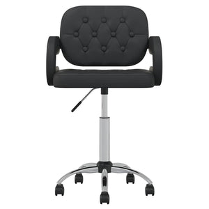 Καρέκλες Τραπεζαρίας Περιστρεφόμενες 2 τεμ. Μαύρες Συνθ. Δέρμα