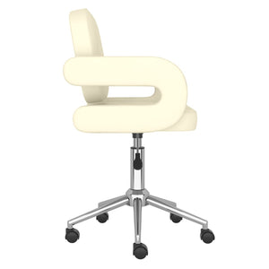 Καρέκλα Τραπεζαρίας Περιστρεφόμενη Κρεμ από Συνθετικό Δέρμα