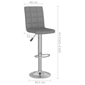 Σκαμπό Μπαρ 2 τεμ. Ανοιχτό Γκρι Υφασμάτινα