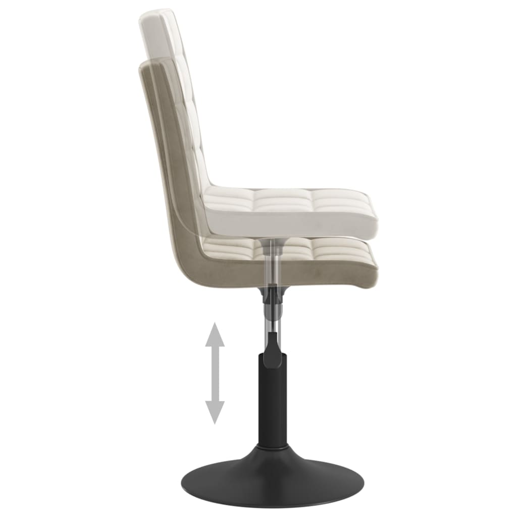 Καρέκλες Τραπεζαρίας Περιστρεφόμενες 2 τεμ. Αν. Γκρι Βελούδινες