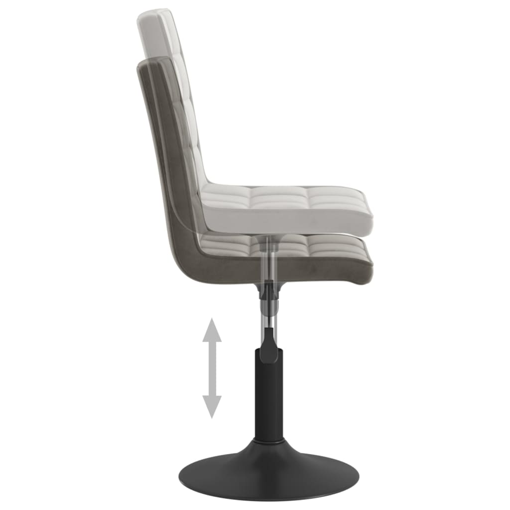 Καρέκλες Τραπεζαρίας Περιστρεφόμενες 2 τεμ. Σκ. Γκρι Βελούδινες - Pakobazaar