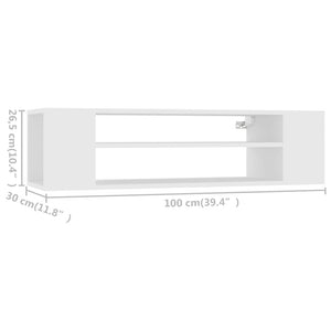 Έπιπλο Τηλεόρασης Κρεμαστό Λευκό 100x30x26,5 εκ από Επεξ. Ξύλο