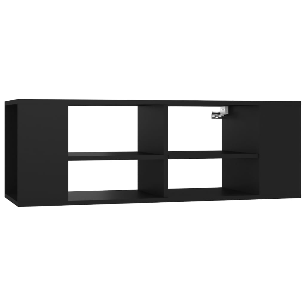 Έπιπλο Τηλεόρασης Κρεμαστό Μαύρο 102x35x35 εκ από Επεξ. Ξύλο