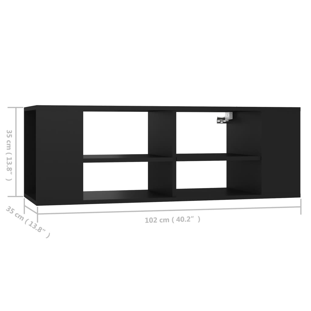 Έπιπλο Τηλεόρασης Κρεμαστό Μαύρο 102x35x35 εκ από Επεξ. Ξύλο