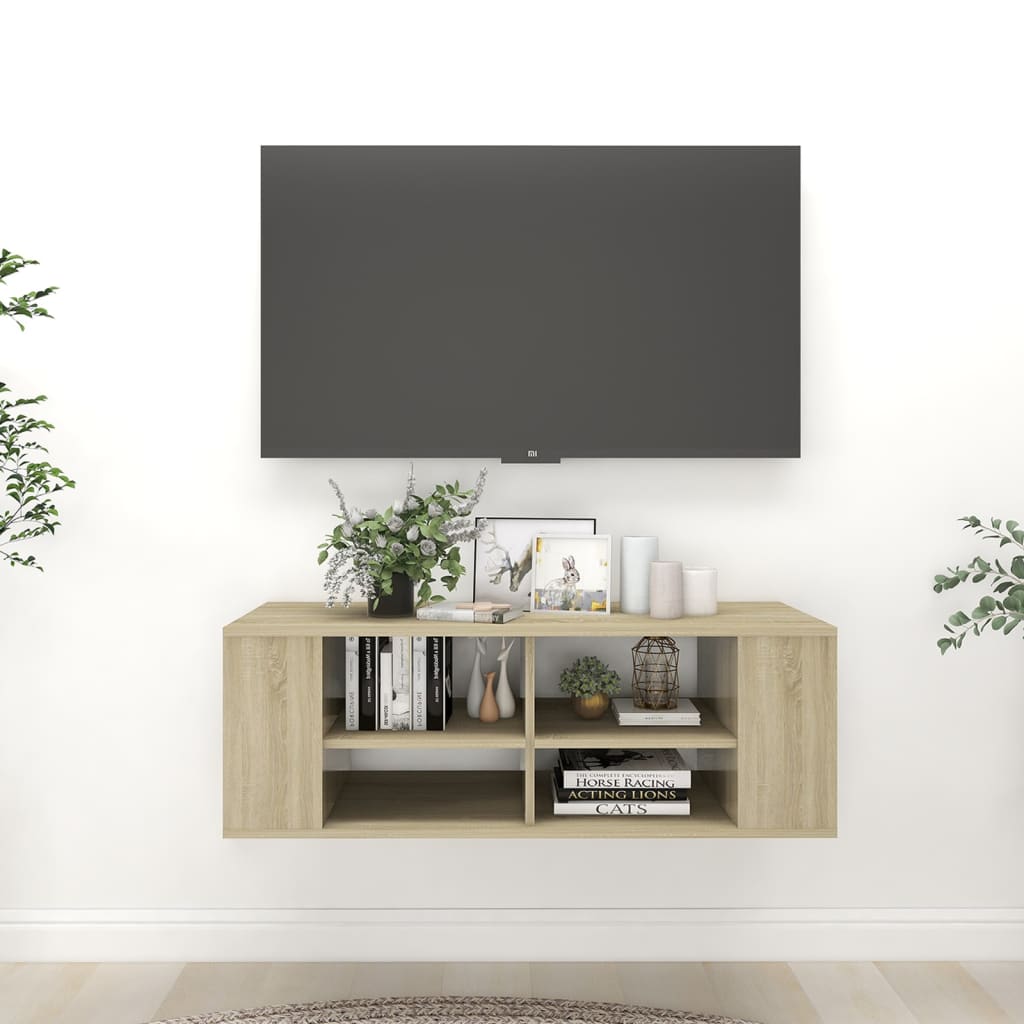 Έπιπλο Τηλεόρασης Κρεμαστό Sonoma Δρυς 102x35x35 εκ Επεξ. Ξύλο