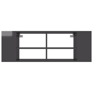 Έπιπλο Τηλεόρασης Κρεμαστό Γυαλ. Γκρι 102x35x35 εκ Επεξ. Ξύλο