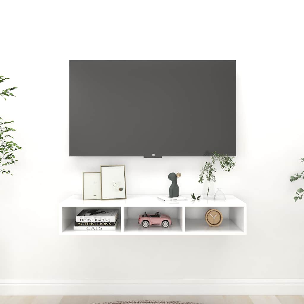 Ραφιέρα Τοίχου Λευκή 102 x 30 x 17 εκ. από Επεξ. Ξύλο