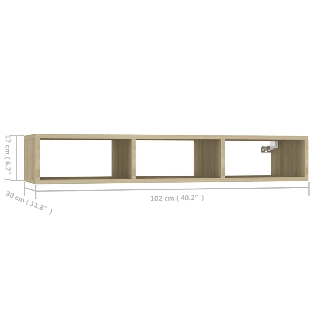 Ράφι Τοίχου Sonoma Δρυς 102 x 30 x 17 εκ. από Επεξ. Ξύλο