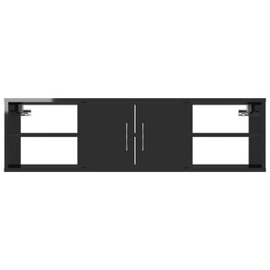 Ραφιέρα Τοίχου Γυαλιστερό Μαύρο 102x30x29 εκ. από Επεξ. Ξύλο