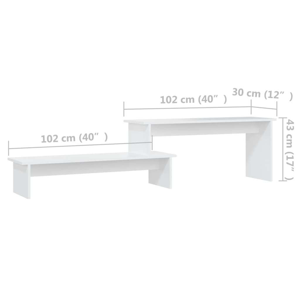 Έπιπλο Τηλεόρασης Λευκό 180 x 30 x 43 εκ. από Επεξ. Ξύλο
