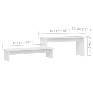 Έπιπλο Τηλεόρασης Λευκό 180 x 30 x 43 εκ. από Επεξ. Ξύλο