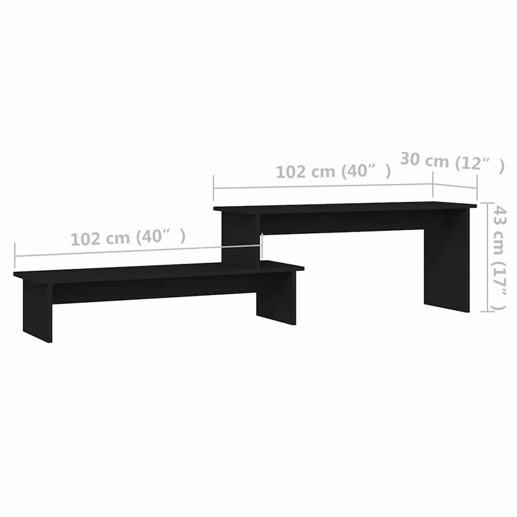 Έπιπλο Τηλεόρασης Μαύρο 180 x 30 x 43 εκ. Μοριοσανίδα