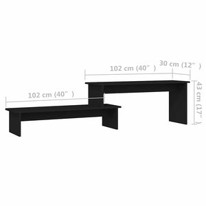 Έπιπλο Τηλεόρασης Μαύρο 180 x 30 x 43 εκ. Μοριοσανίδα