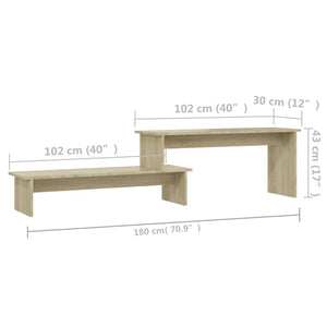 Έπιπλο Τηλεόρασης Sonoma Δρυς 180 x 30 x 43 εκ. από Επεξ. Ξύλο - Pakobazaar