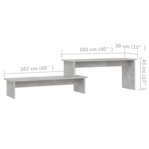 Έπιπλο Τηλεόρασης Γκρι Σκυροδέματος 180x30x43 εκ. Μοριοσανίδα - Pakobazaar