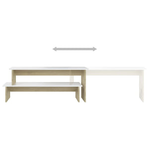 Έπιπλο Τηλεόρασης Sonoma Δρυς/Λευκό 180x30x43εκ από Επεξ. Ξύλο