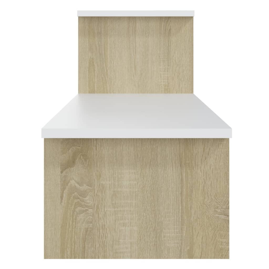 Έπιπλο Τηλεόρασης Sonoma Δρυς/Λευκό 180x30x43εκ από Επεξ. Ξύλο