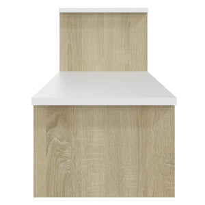 Έπιπλο Τηλεόρασης Sonoma Δρυς/Λευκό 180x30x43εκ από Επεξ. Ξύλο