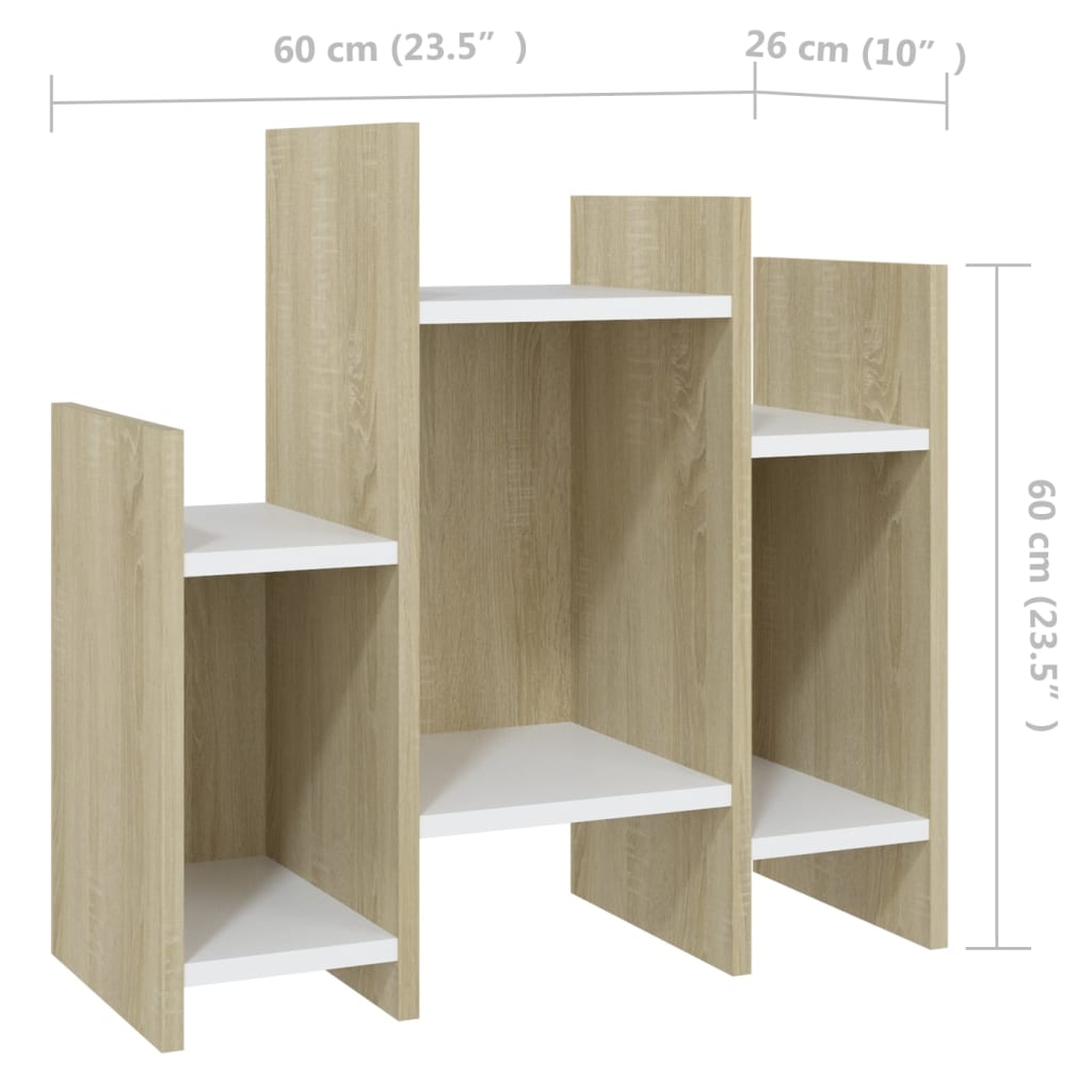 Βοηθητικό Ντουλάπι Sonoma Δρυς/Λευκό 60x26x60 εκ. Μοριοσανίδα