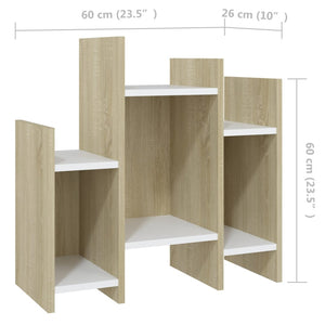 Βοηθητικό Ντουλάπι Sonoma Δρυς/Λευκό 60x26x60 εκ. Μοριοσανίδα