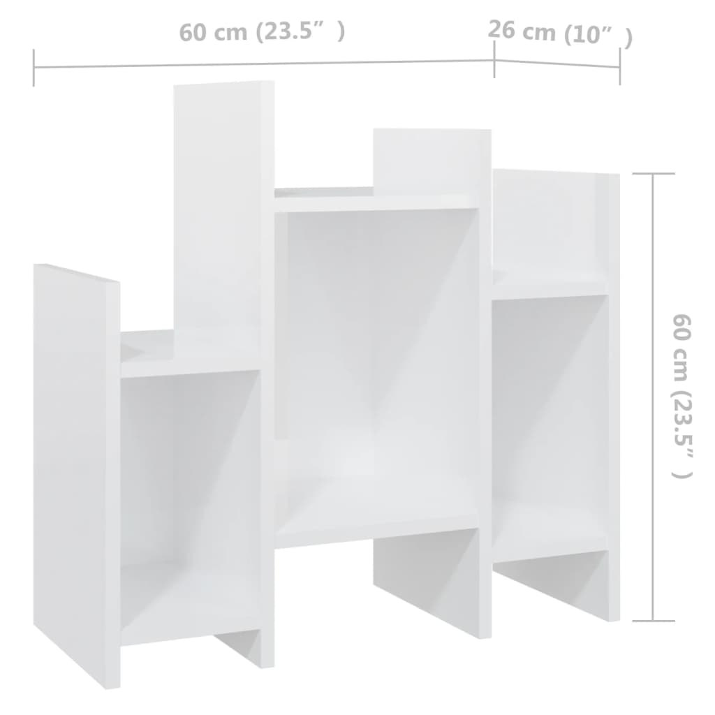 Βοηθητικό Ντουλάπι Γυαλ. Λευκό 60 x 26 x 60 εκ. από Επεξ. Ξύλο