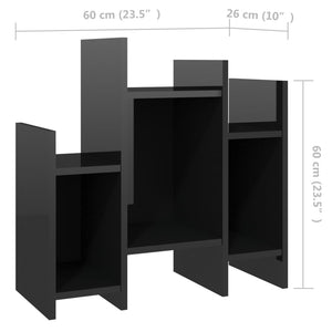 Βοηθητικό Ντουλάπι Γυαλ. Μαύρο 60 x 26 x 60 εκ. από Επεξ. Ξύλο