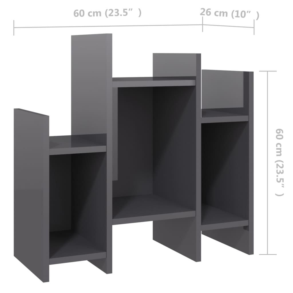Βοηθητικό Ντουλάπι Γυαλ. Γκρι 60 x 26 x 60 εκ. από Επεξ. Ξύλο