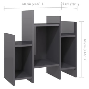 Βοηθητικό Ντουλάπι Γυαλ. Γκρι 60 x 26 x 60 εκ. από Επεξ. Ξύλο