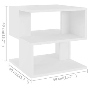 Τραπέζι Βοηθητικό Λευκό 40 x 40 x 40 εκ. από Επεξ. Ξύλο - Pakobazaar