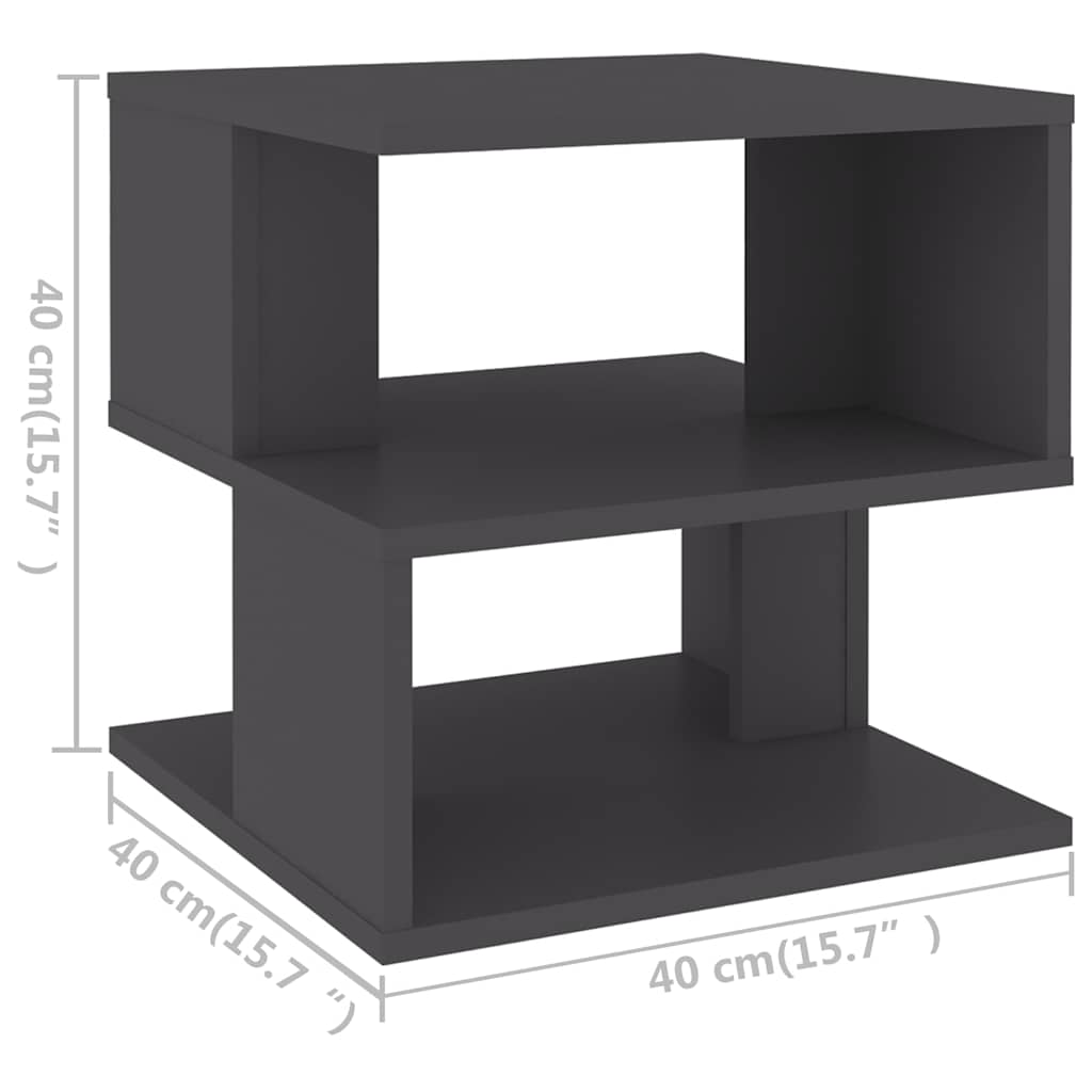 Τραπέζι Βοηθητικό Γκρι 40 x 40 x 40 εκ. από Μοριοσανίδα