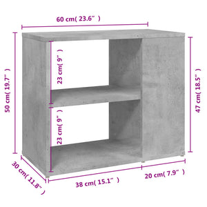 Βοηθητικό Ντουλάπι Γκρι Σκυροδέματος 60x30x50 εκ. Επεξ. Ξύλο - Pakobazaar