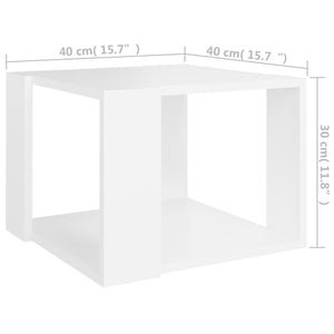 Τραπεζάκι Σαλονιού Λευκό 40x40x30 εκ. από Επεξεργασμένο Ξύλο