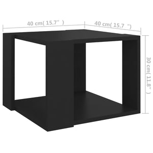 Τραπεζάκι Σαλονιού Μαύρο 40x40x30 εκ. από Επεξεργασμένο Ξύλο