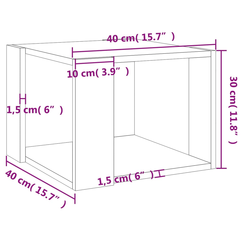 Τραπεζάκι Σαλονιού Sonoma Δρυς 40x40x30 εκ. Επεξεργασμένο Ξύλο - Pakobazaar