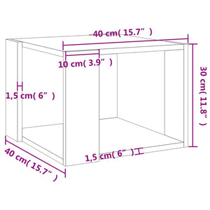 Τραπεζάκι Σαλονιού Γκρι Σκυρ. 40x40x30 εκ. Επεξεργασμένο Ξύλο