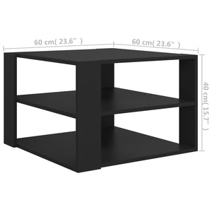 Τραπεζάκι Σαλονιού Μαύρο 60 x 60 x 40 εκ. Μοριοσανίδα - Pakobazaar