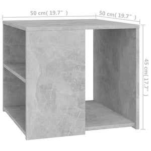 Τραπέζι Βοηθητικό Γκρι Σκυροδέματος 50x50x45 εκ. Επεξ. Ξύλο