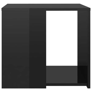 Τραπέζι Βοηθητικό Γυαλιστερό Μαύρο 50 x 50 x 45 εκ. Επεξ. Ξύλο