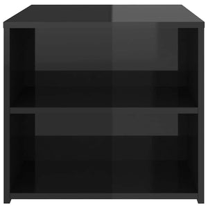 Τραπέζι Βοηθητικό Γυαλιστερό Μαύρο 50 x 50 x 45 εκ. Επεξ. Ξύλο