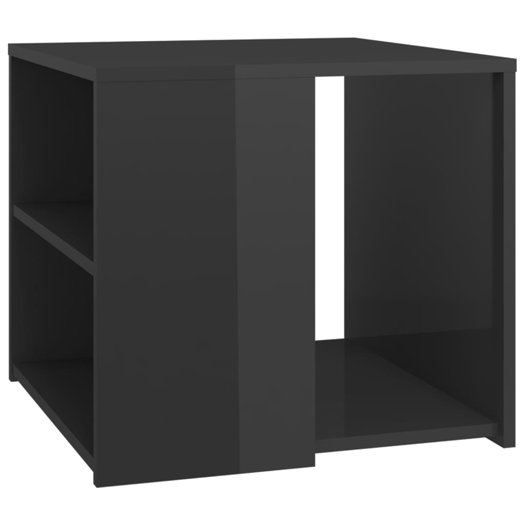 Τραπέζι Βοηθητικό Γυαλιστερό Γκρι 50 x 50 x 45 εκ. Επεξ. Ξύλο