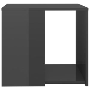 Τραπέζι Βοηθητικό Γυαλιστερό Γκρι 50 x 50 x 45 εκ. Επεξ. Ξύλο