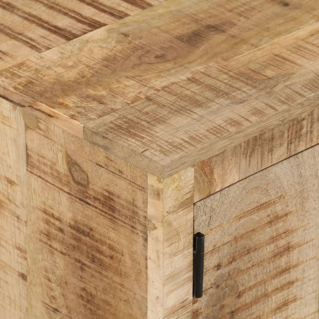 Έπιπλο Τηλεόρασης με Ροδάκια 110x30x37 εκ. Ακατέργ. Ξύλο Μάνγκο