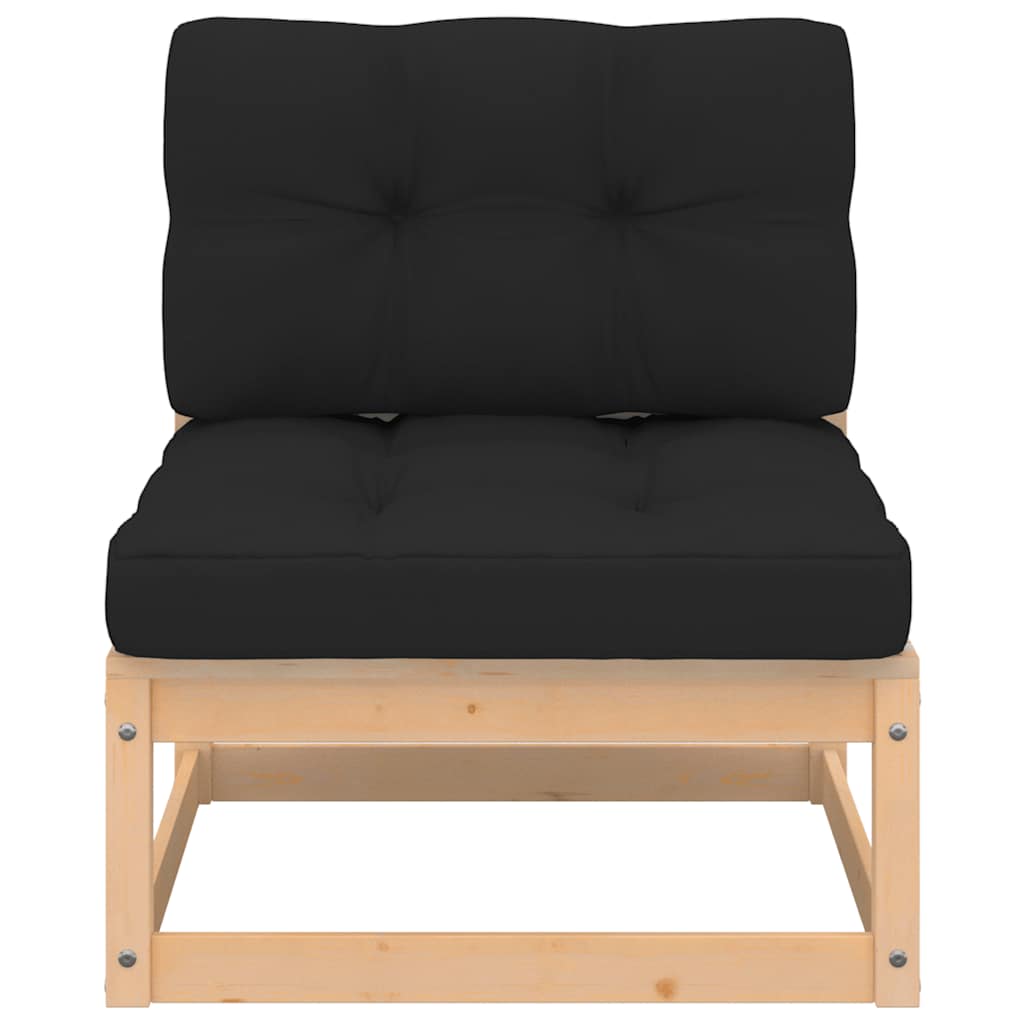 Καναπέδες Κήπου Μεσαίοι 2 τεμ. Μασίφ Ξύλο Πεύκου με Μαξιλάρια - Pakobazaar