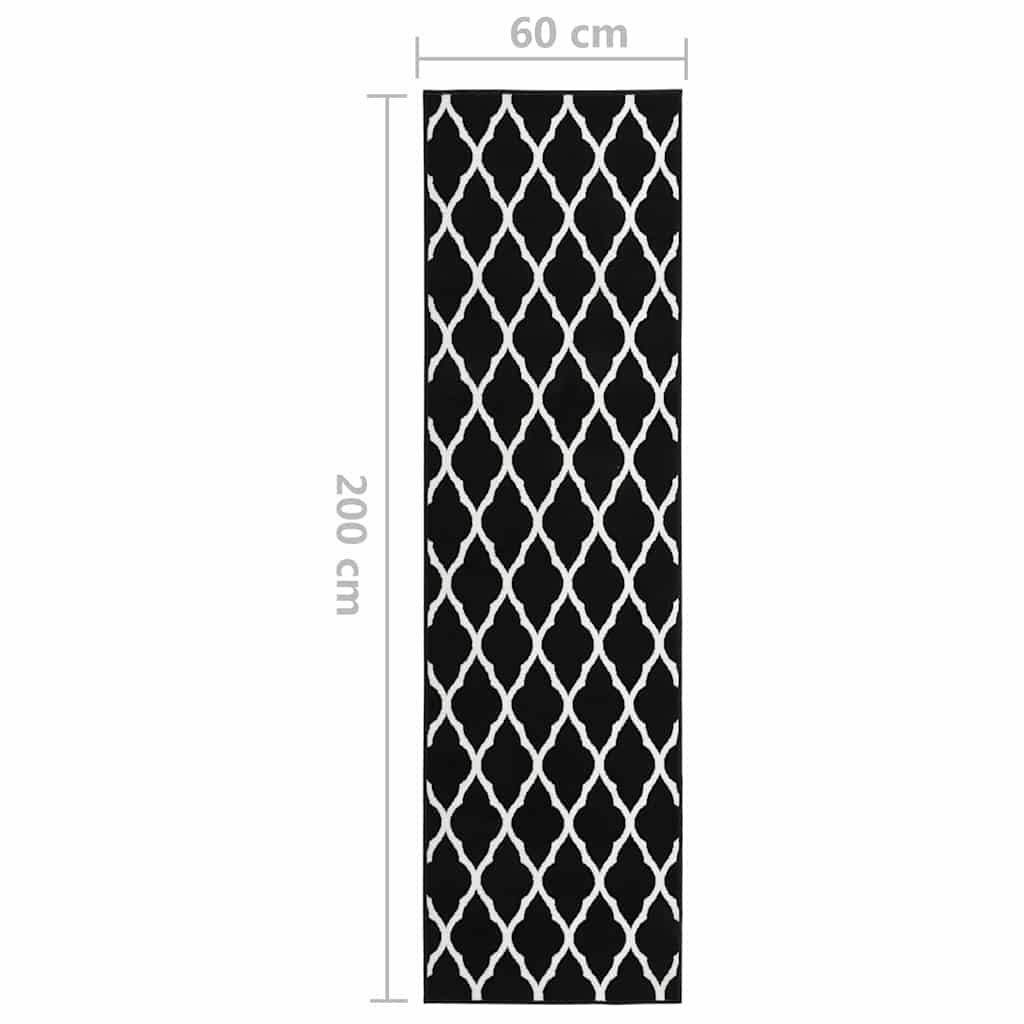 Χαλί Διάδρομος Λευκό / Μαύρο 60 x 200 εκ. από BCF - Pakobazaar